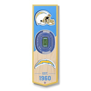 Los Angeles Chargers 3-D StadiumView Banner - Small