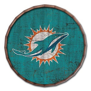Miami Dolphins --- Crackle Finish Barrel Top Sign