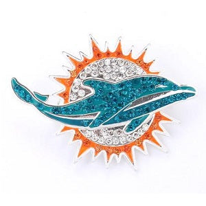 Miami Dolphins --- Crystal Logo Pin