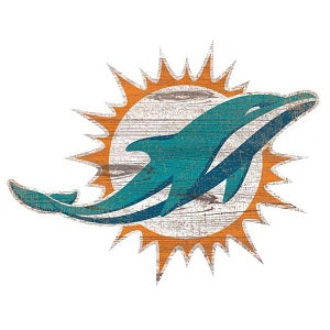 Miami Dolphins --- Distressed Logo Cutout Sign