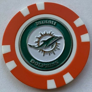 Miami Dolphins --- Poker Chip Ball Marker