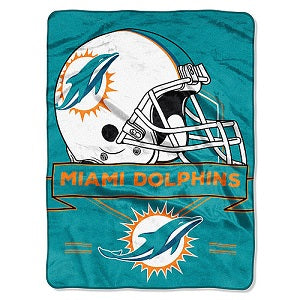 Miami Dolphins --- Royal Plush Prestige Design Blanket