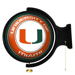 Miami Hurricanes --- Original Round Rotating Lighted Wall Sign