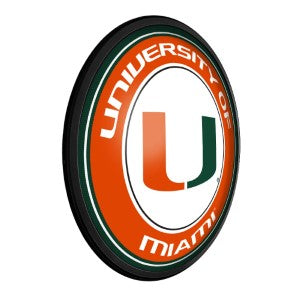 Miami Hurricanes --- Round Slimline Lighted Wall Sign