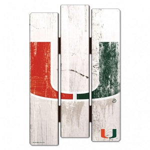 Miami Hurricanes --- Wood Fence Sign