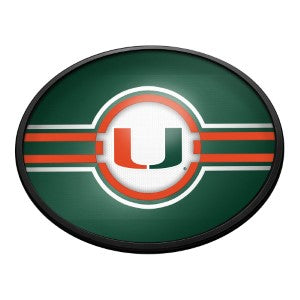 Miami Hurricanes (green) --- Oval Slimline Lighted Wall Sign
