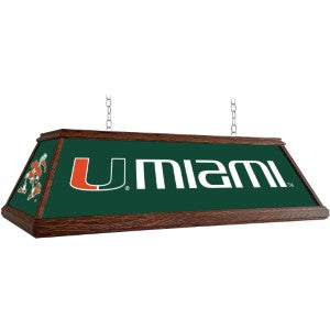 Miami Hurricanes (green) --- Premium Wood Pool Table Light