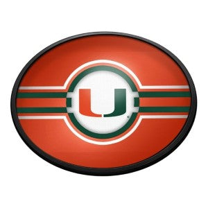 Miami Hurricanes (green) --- Oval Slimline Lighted Wall Sign