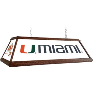 Miami Hurricanes (white) --- Premium Wood Pool Table Light