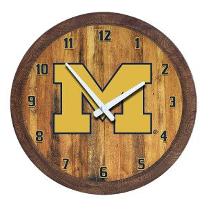 Michigan Wolverines --- Faux Barrel Top Wall Clock