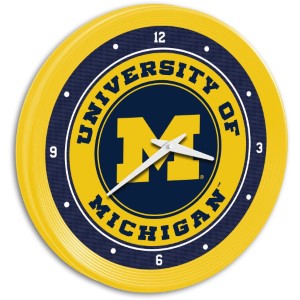 Michigan Wolverines --- Ribbed Frame Wall Clock