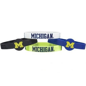 Michigan Wolverines --- Silicone Bracelets 4-pk