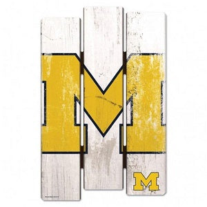 Michigan Wolverines --- Wood Fence Sign