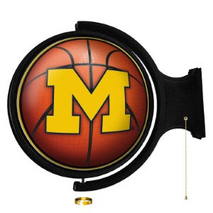 Michigan Wolverines (basketball) --- Original Round Rotating Lighted Wall Sign
