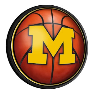 Michigan Wolverines (basketball) --- Round Slimline Lighted Wall Sign