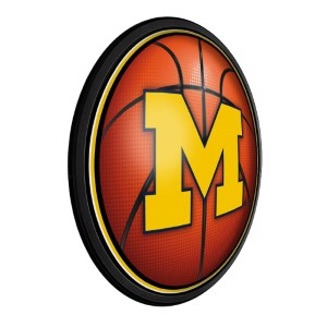 Michigan Wolverines (basketball) --- Round Slimline Lighted Wall Sign