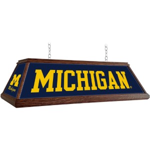 Michigan Wolverines (blue) --- Premium Wood Pool Table Light