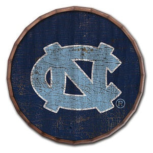 NC Tar Heels --- Crackle Finish Barrel Top Sign