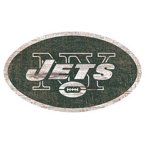 New York Jets --- Distressed Logo Cutout Sign