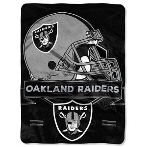 Oakland Raiders --- Royal Plush Prestige Design Blanket