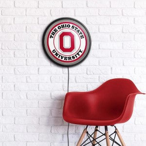 Ohio State Buckeyes --- Round Slimline Lighted Wall Sign