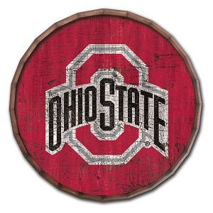 Ohio State Buckeyes --- Crackle Finish Barrel Top Sign