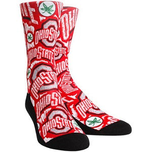 Ohio State Buckeyes --- Logo Sketch Crew Socks