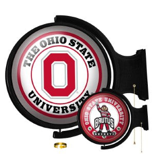 Ohio State Buckeyes (double-sided) --- Original Round Rotating Lighted Wall Sign