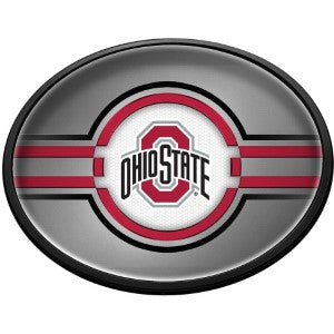 Ohio State Buckeyes (gray) --- Oval Slimline Lighted Wall Sign