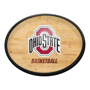 Ohio State Buckeyes (hardwood) --- Oval Slimline Lighted Wall Sign