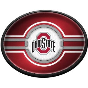 Ohio State Buckeyes (scarlet) --- Oval Slimline Lighted Wall Sign