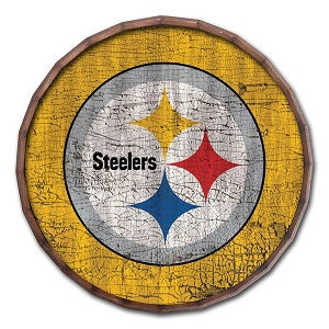 Pittsburgh Steelers --- Crackle Finish Barrel Top Sign