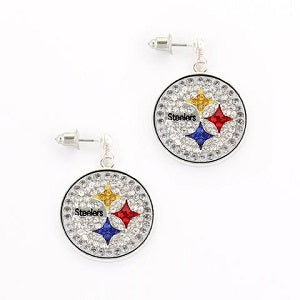 Pittsburgh Steelers --- Crystal Logo Earrings