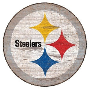 Pittsburgh Steelers --- Distressed Logo Cutout Sign