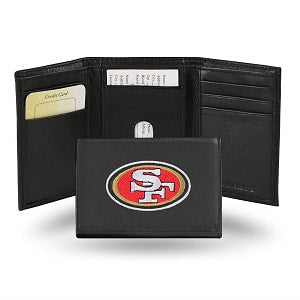 San Francisco 49ers --- Black Leather Trifold Wallet