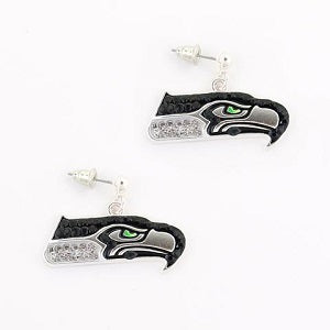 Seattle Seahawks --- Crystal Logo Earrings