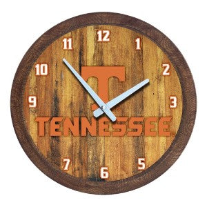 Tennessee Vols --- Faux Barrel Top Wall Clock