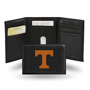 Tennessee Vols --- Black Leather Trifold Wallet
