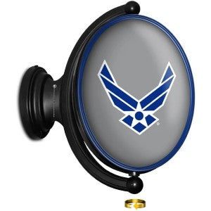 US Air Force (silver) --- Original Oval Rotating Lighted Wall Sign