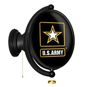 US Army (black) --- Original Oval Rotating Lighted Wall Sign