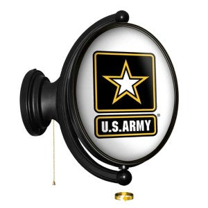 US Army (white) --- Original Oval Rotating Lighted Wall Sign