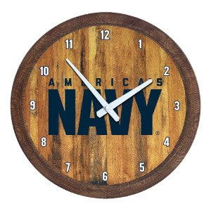 US Navy --- Faux Barrel Top Wall Clock