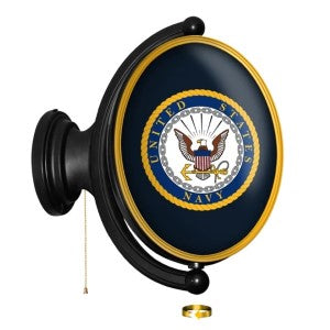 US Navy --- Original Oval Rotating Lighted Wall Sign