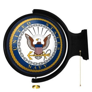 US Navy --- Original Round Rotating Lighted Wall Sign