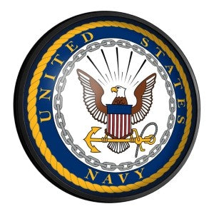 US Navy --- Round Slimline Lighted Wall Sign