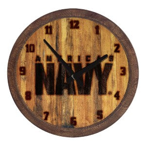 US Navy (branded) --- Faux Barrel Top Wall Clock